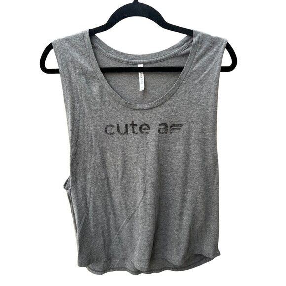 50. Fabletics Heather Grey Workout Tank – Wide Sleeve – Women’s Size XL - Picture 1 of 3
